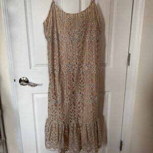 Anthropologie ERI + ALI Twilight Lace Midi Dress Size L